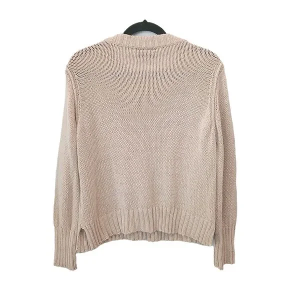 Wooden Ships Shaker Knit Sweater Womens Size XS/S Beige Crewneck Cozy Cotton Bld - Picture 4 of 11